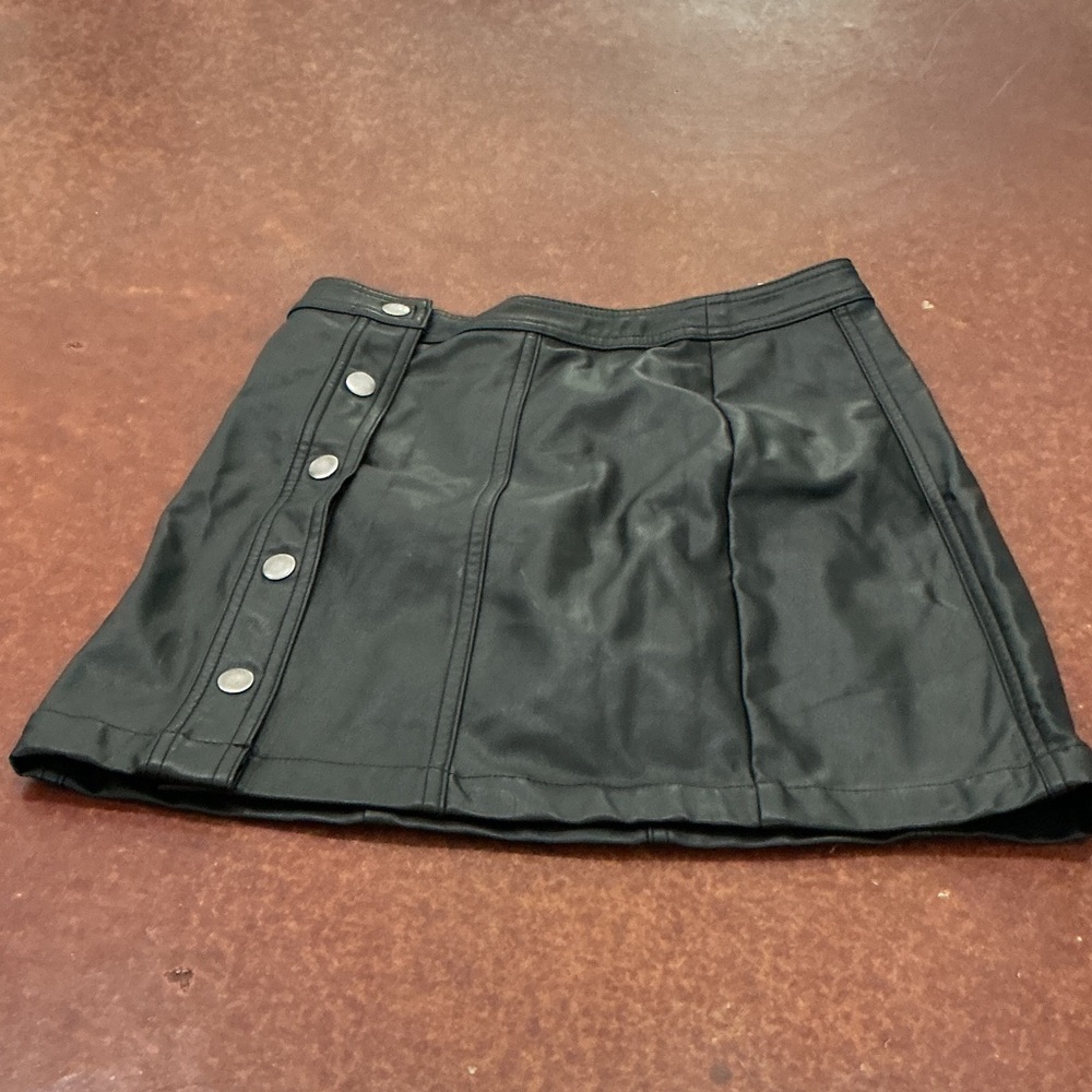 No Boundaries Black Mini Skirt with Side Buttons